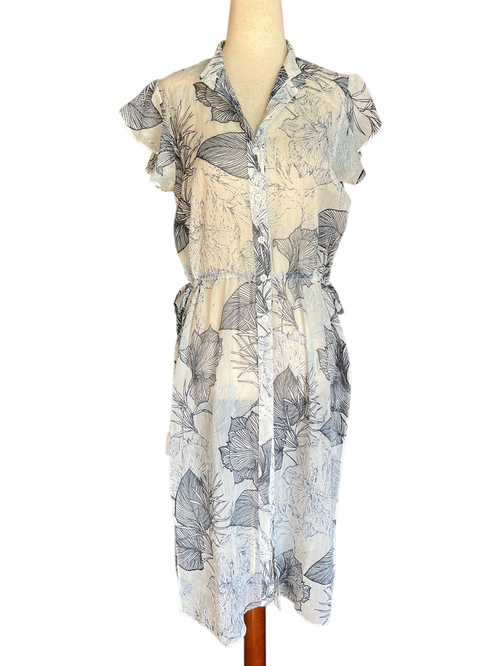 Vince Camuto Amalfi Breeze Womens Sheer Floral Print Tunic Top